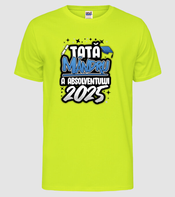 Tată MÂNDRU a absolventului model galben neon pe tricou