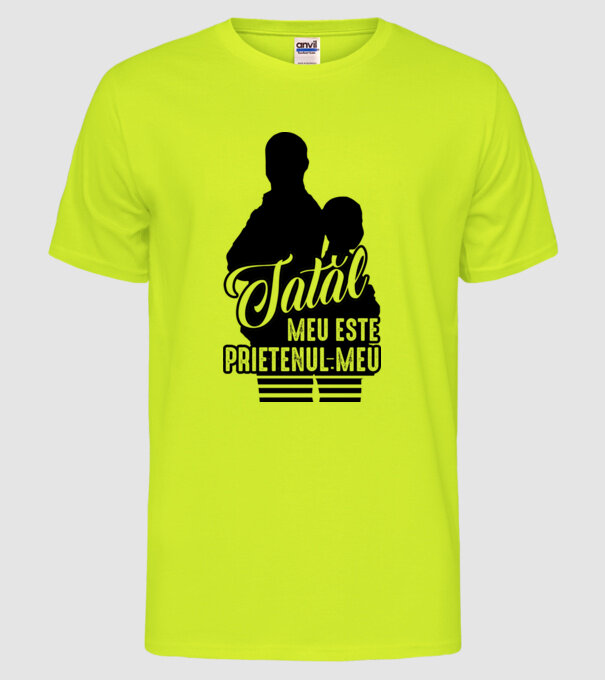 tatăl meu este prietenul meu model galben neon pe tricou