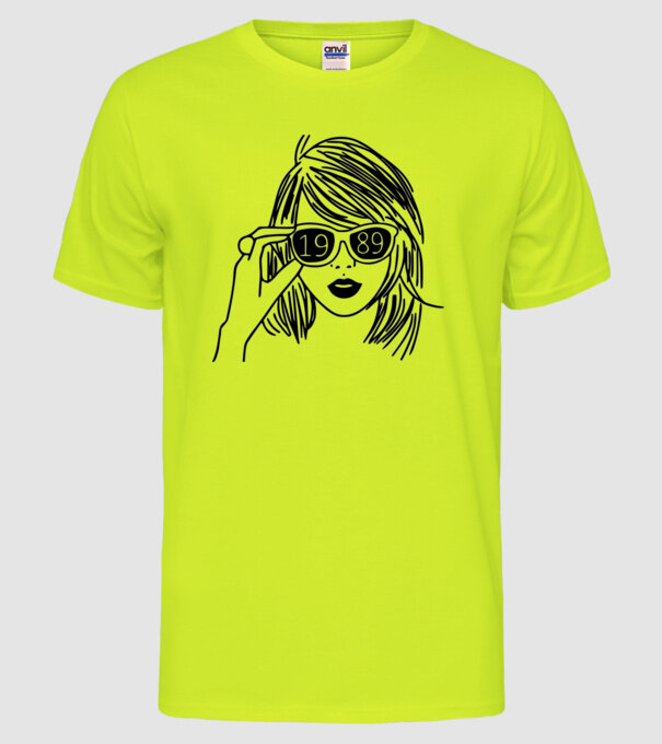 Taylor Swift 1989 model galben neon pe tricou