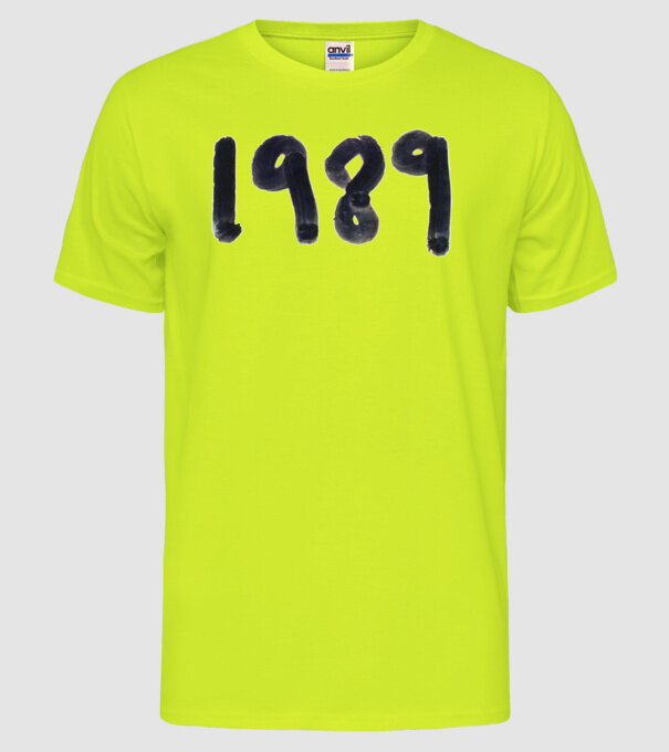 Taylor Swift 1989 text model galben neon pe tricou