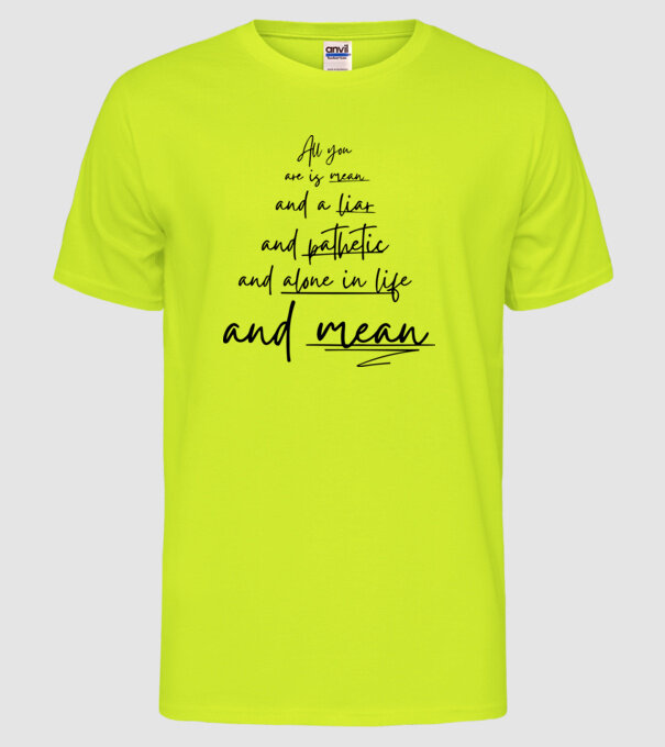 Taylor Swift all you model galben neon pe tricou