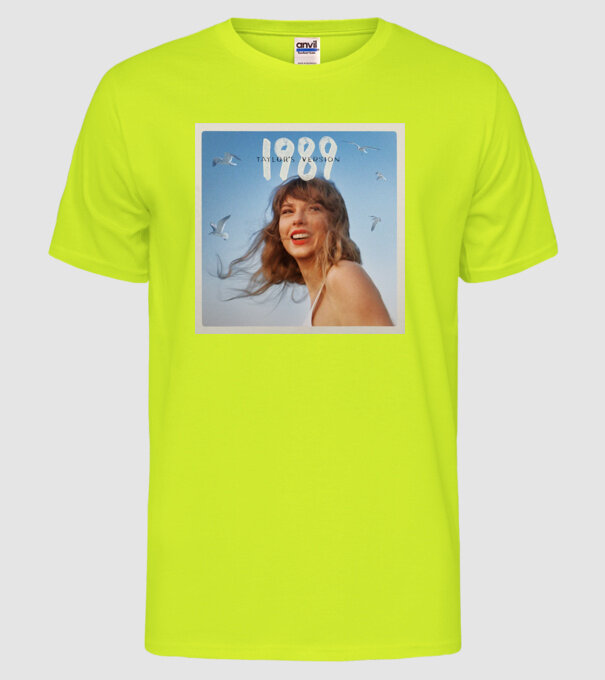 Taylor Swift cover model galben neon pe tricou
