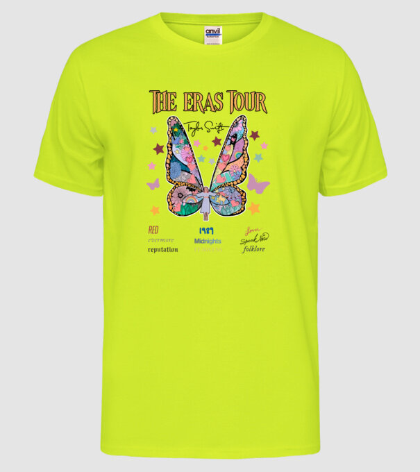 Taylor Swift eras fairy model galben neon pe tricou