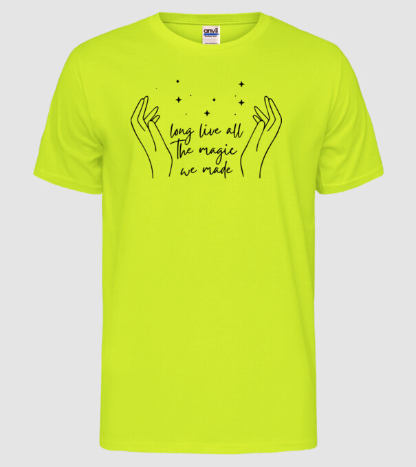 Taylor Swift long live all the magic we made model galben neon pe tricou
