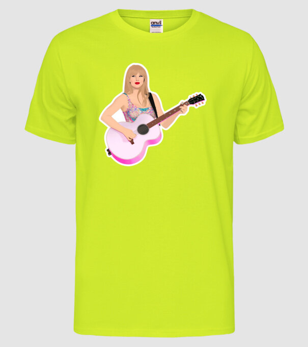 Taylor Swift pink model galben neon pe tricou