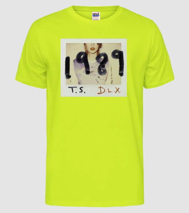 Taylor Swift polaroid model galben neon pe tricou