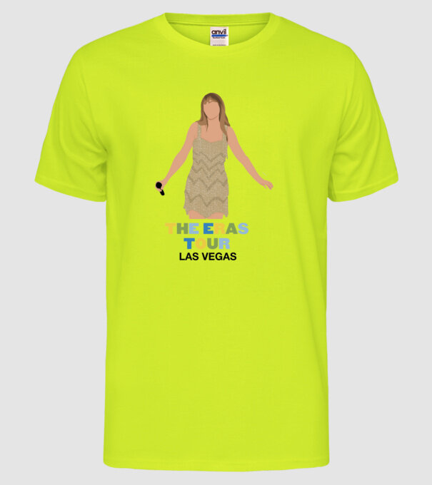 Taylor Swift The Eras Tour Las Vegas model galben neon pe tricou