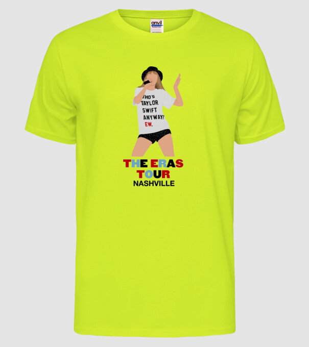 Taylor Swift The Eras Tour Nashville 2 model galben neon pe tricou