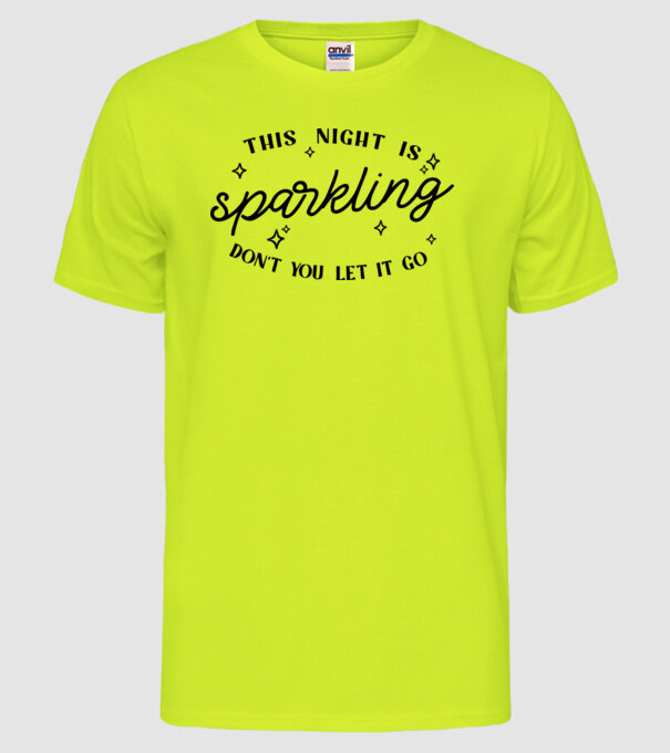 Taylor Swift This night is sparkling model galben neon pe tricou