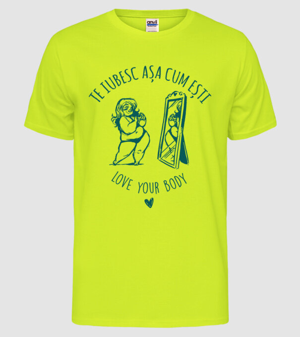 Te iubesc așa cum ești model galben neon pe tricou