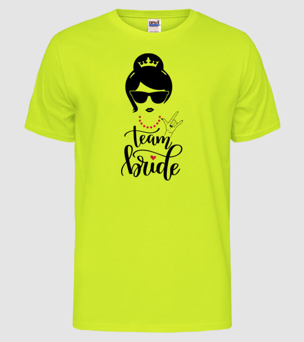 Team Cool Bride model galben neon pe tricou
