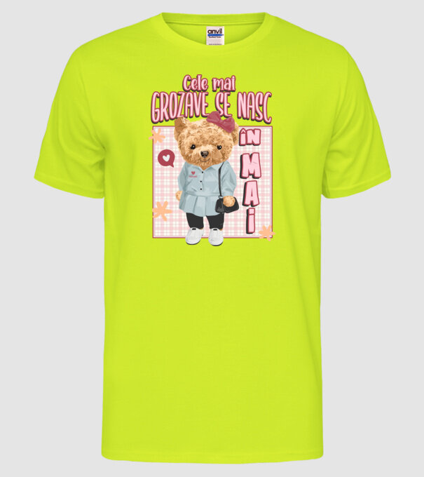 Teddy cele cool girl MAI model galben neon pe tricou