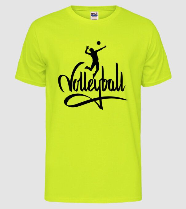 Text Volei pentru tricou model galben neon pe tricou