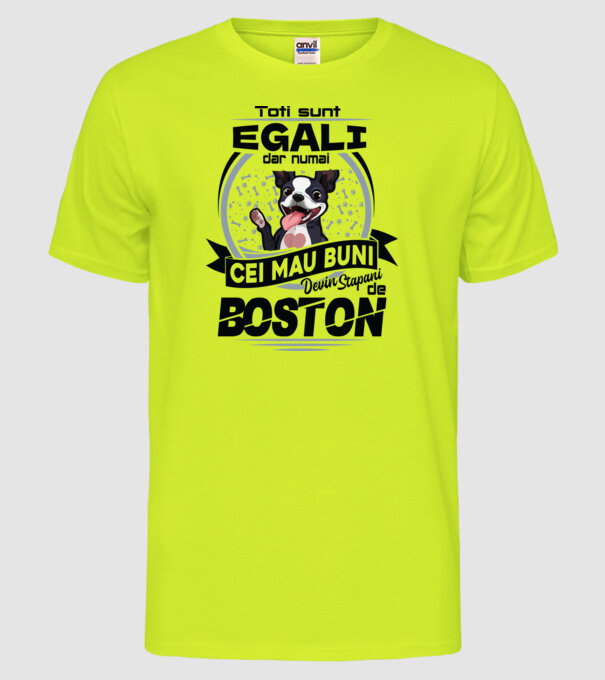 Toți sunt egali, dar numai cei mai buni devin stăpâni de boston model galben neon pe tricou