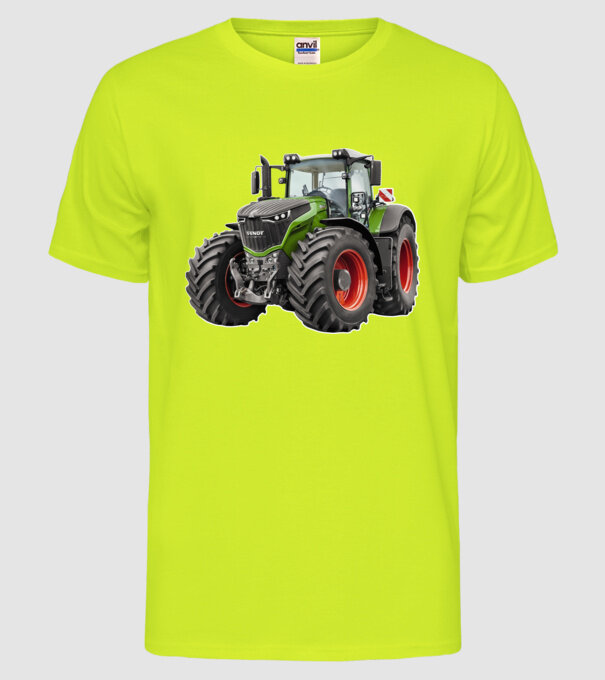TRACTOR model galben neon pe tricou