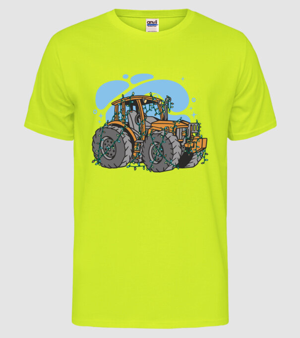 TRACTOR model galben neon pe tricou