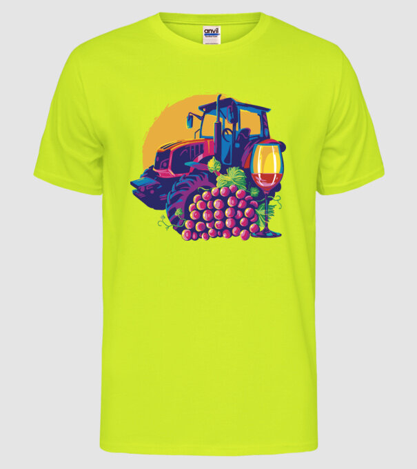 TRACTOR model galben neon pe tricou