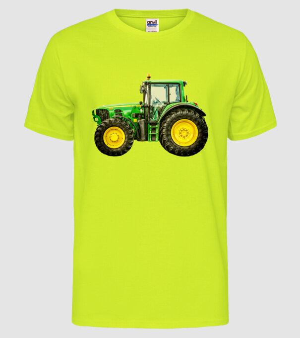 TRACTOR model galben neon pe tricou