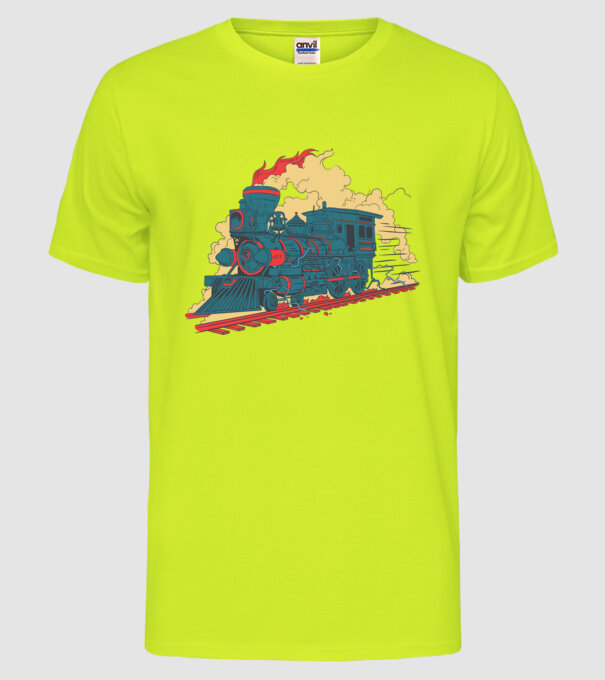 Trenuri model galben neon pe tricou