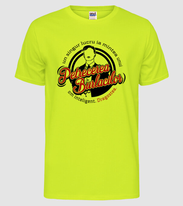 Un singur lucru ia mintea unui om inteligent model galben neon pe tricou