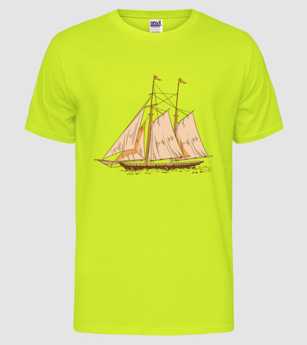 Vapoare model galben neon pe tricou