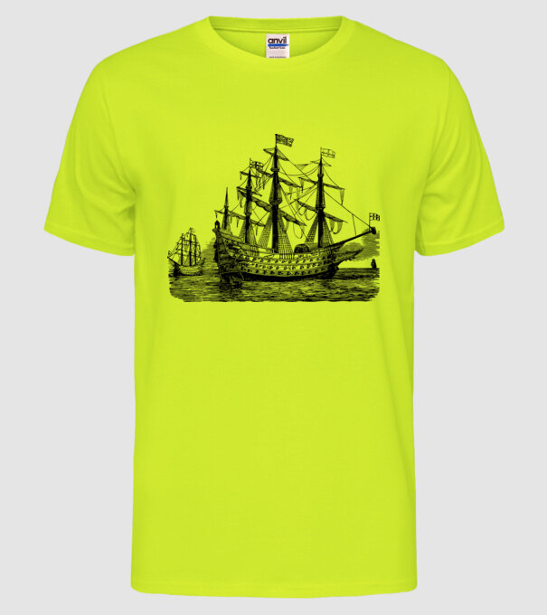 Vapoare model galben neon pe tricou