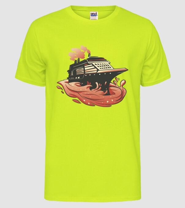 Vapoare model galben neon pe tricou