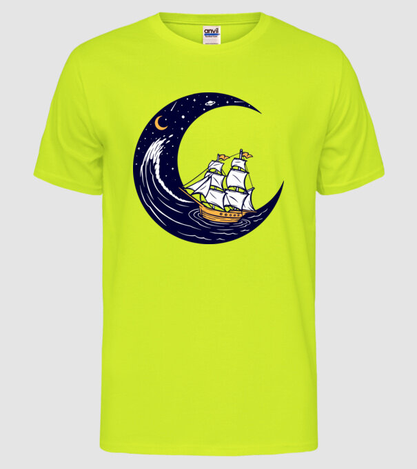 Vapoare model galben neon pe tricou