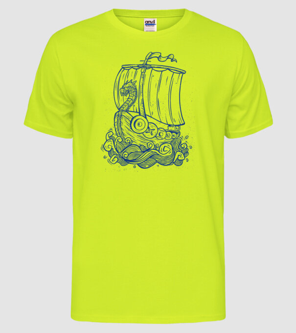 Vapoare model galben neon pe tricou