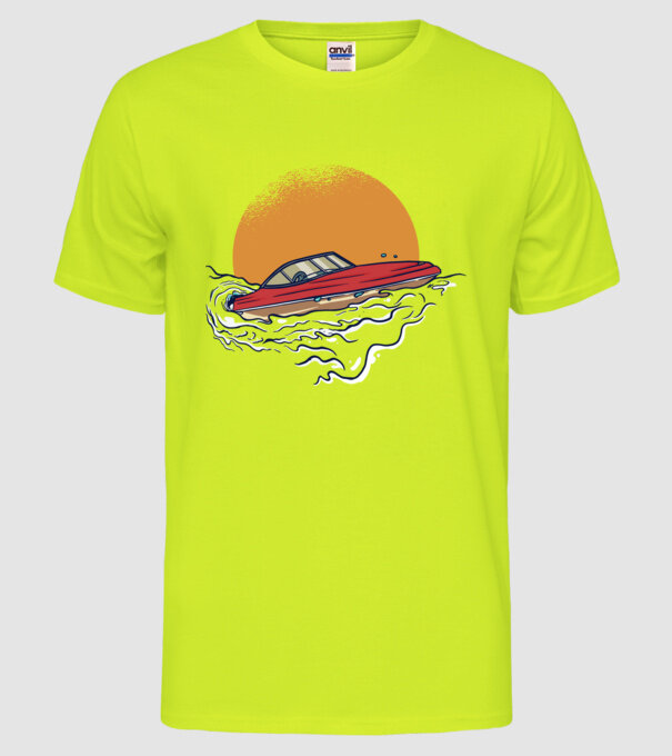 Vapoare model galben neon pe tricou