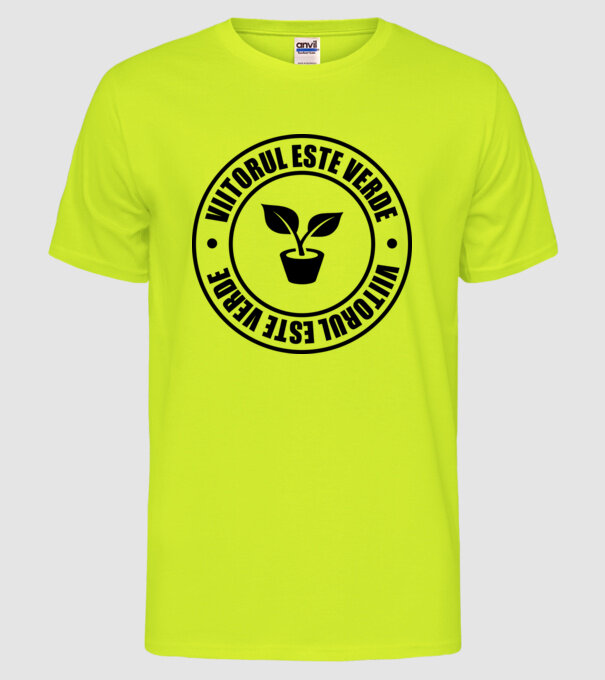 Viitorul este verde model galben neon pe tricou