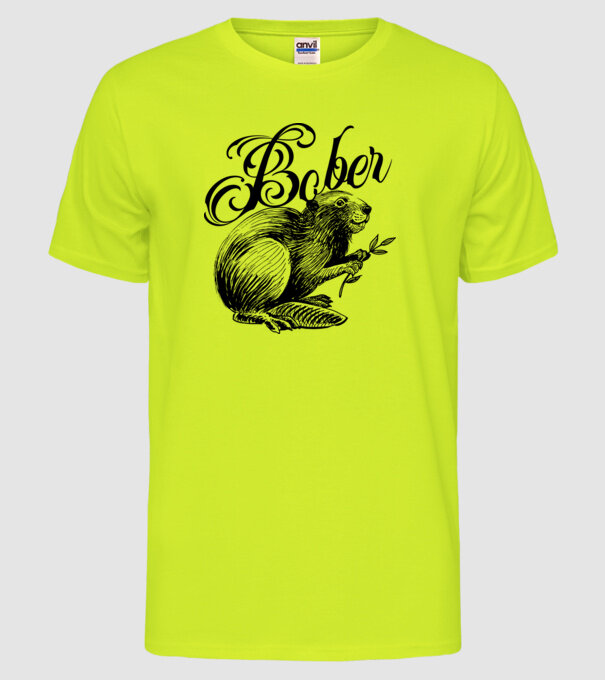 Vintage Bober model galben neon pe tricou