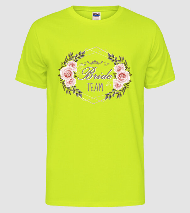 Vintage Bride team model galben neon pe tricou