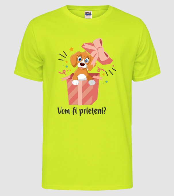 Vom fi prieteni? model galben neon pe tricou