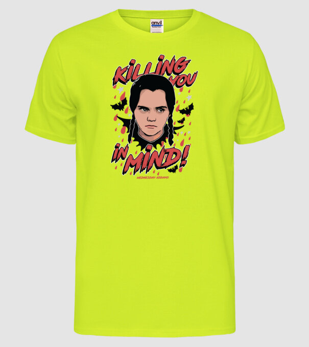 WEDNESDAY Killing You in my mind model galben neon pe tricou