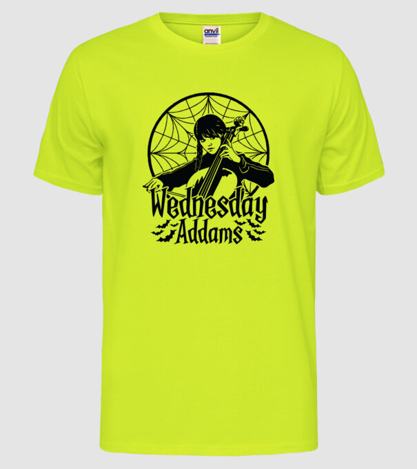 Wednesday Window model galben neon pe tricou