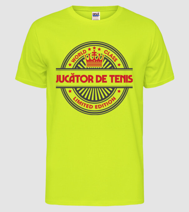jucător de tenis model galben neon pe tricou
