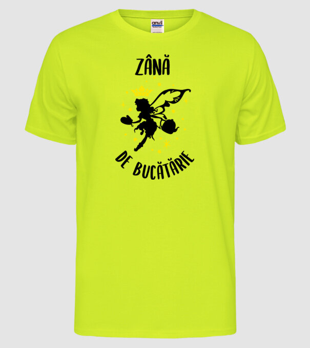 zână de bucătărie model galben neon pe tricou