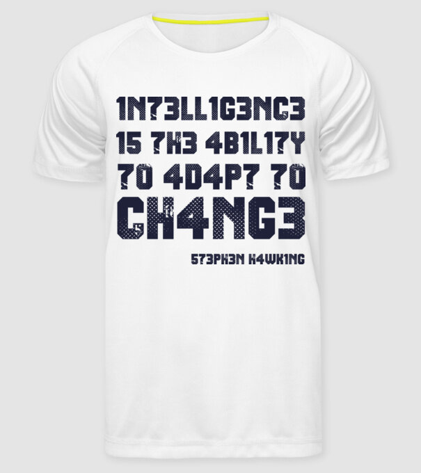 573PH3N H4WK1NG model alb pe tricou