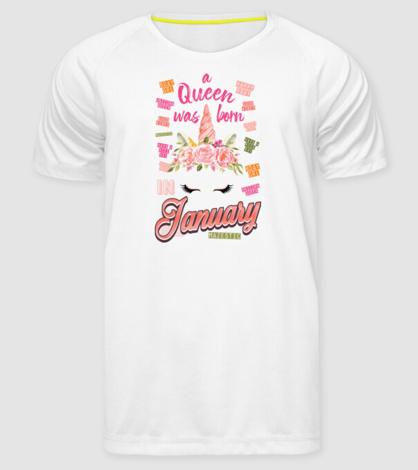 A queen was born in JANUÁR model alb pe tricou