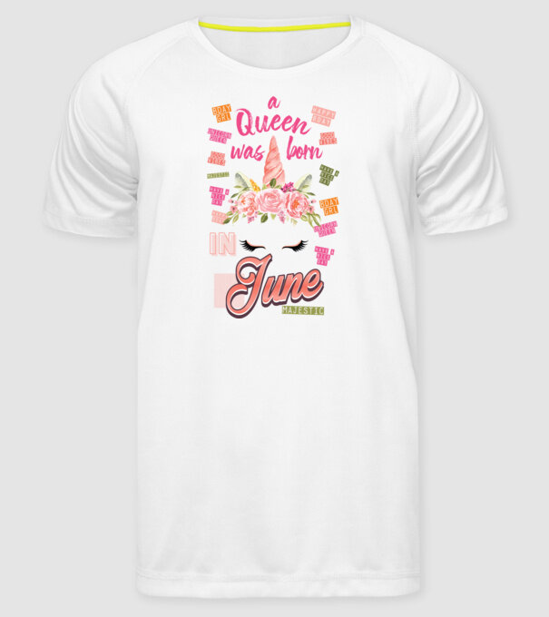 A queen was born in JÚNIUS model alb pe tricou