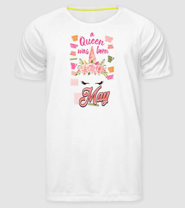 A queen was born in MÁJUS model alb pe tricou