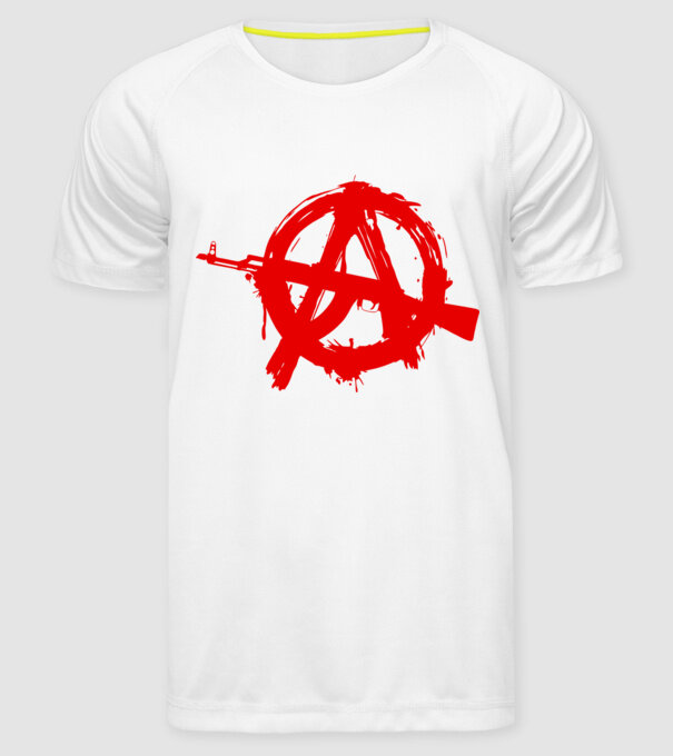 Akanarchy model alb pe tricou