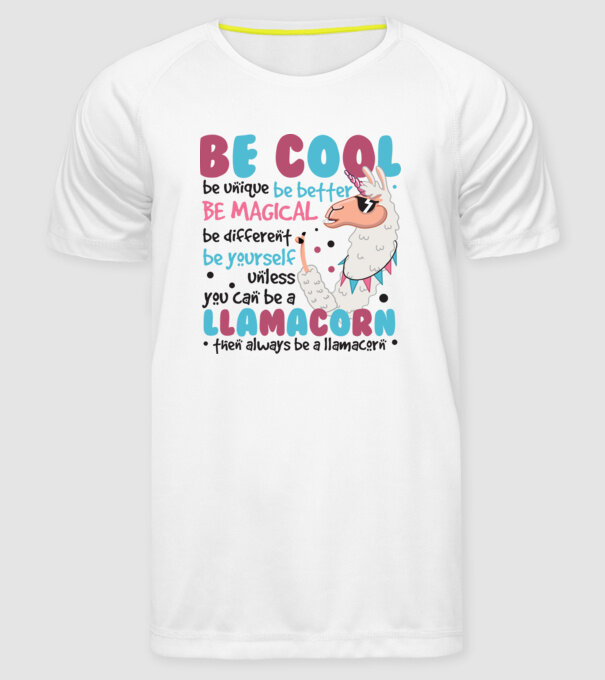 Always be a llamacorn model alb pe tricou