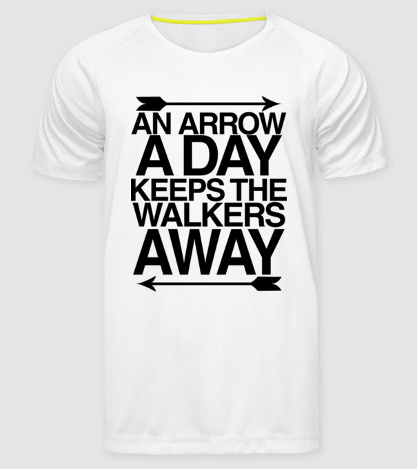 An arrow a day model alb pe tricou