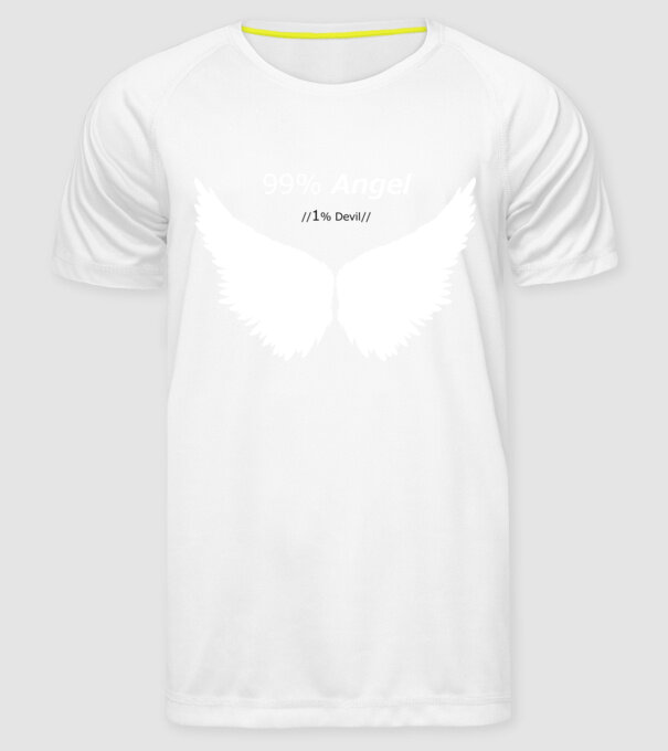 Angel model alb pe tricou