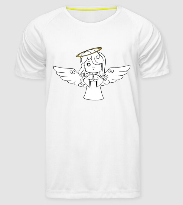 Îngeraș model alb pe tricou