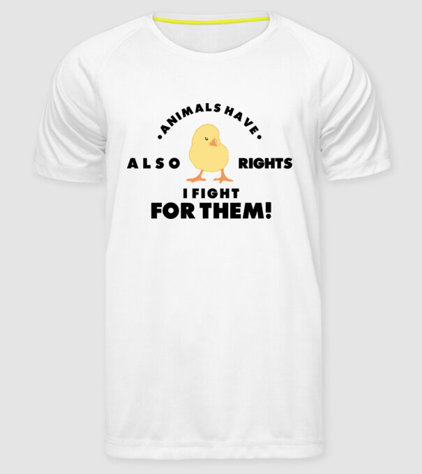 Animals also have rights model alb pe tricou