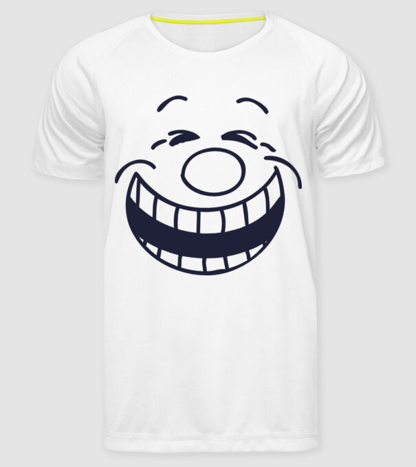 Funny Face Smiley model alb pe tricou