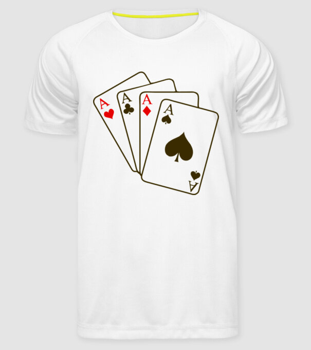 Ași model alb pe tricou